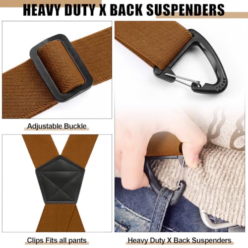 Image of Janmercy 2 Pcs X Back Hidden Suspenders for Men