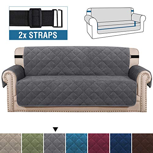 H.VERSAILTEX Sofa Cover Quilted Thick Velvet Plush Couch Cover for 3 Cushion Sofa