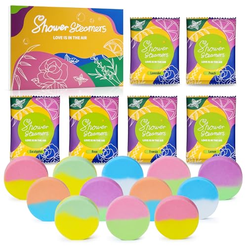 Aromatherapy Shower Steamers 12 Pack - Relaxation Birthday Gift Set for Women, Shower Bombs Tablets for Stress Relief and Self Care, Luxury Home Spa Presents for Her, Mother's Day Gift