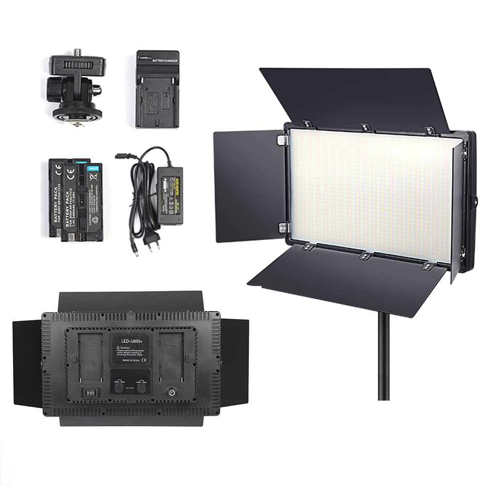 800 LED Light Kit, Rechargeable and Plug-Powered Camera Video Light, 3200K-5600K, Video Conference Live Light