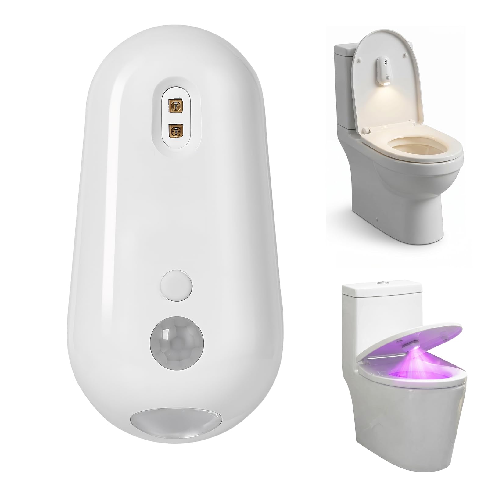 Hwanme Self Cleaning UV Toilet Sanitizer Light, Rechargeable Motion Sensor Toilet Night Light with UV Disinfection for Shared Bathrooms, for Elderly & Pet