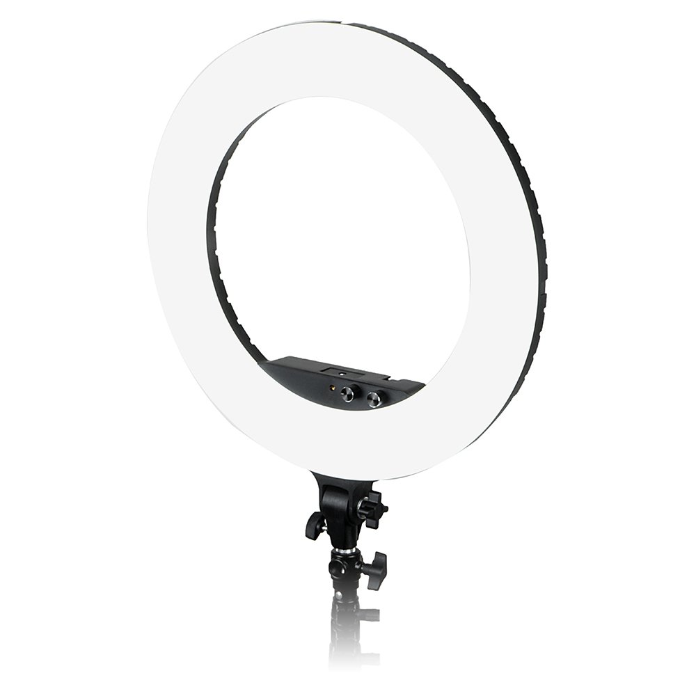 Fotodiox Vlog-LED-Ring-Pro-Blk Selfie Starlite - Anello luminoso a LED bicolore dimmerabile per ritratti, fotografia, trucco, YouTube, video di vite e altro, include luce, morsetto per telefono,