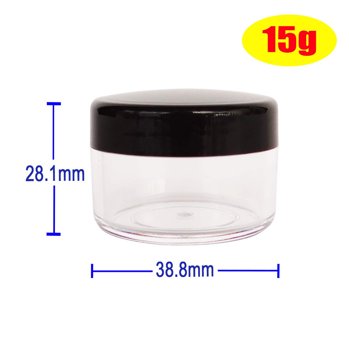 Wopanxye 12pcs 15ml Small Sample Jars, 15 Gram Empty Cosmetic Container, Travel Plastic Round Pot With Screw Cap Lid - Image 2