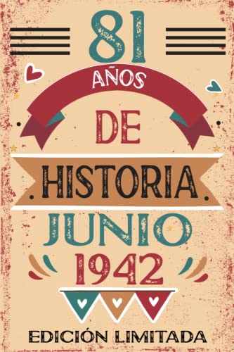 81 Años De Historia Junio 1942: Libro de visitas, cuaderno, 110 páginas de felicitaciones, idea de regalo, regalo Para la esposa, novia, mujer, La madre