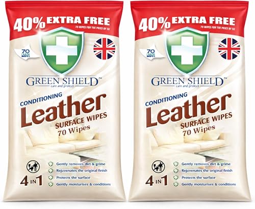 Leather Wipes by High Vibrant (140 Pack) | Leather Cleaner Deep Cleaning & Protection | Fresh Scented Leather Cleaning Wipes for Furniture Car Seats Shoes Bags | Removes Dirt & Restores Shine