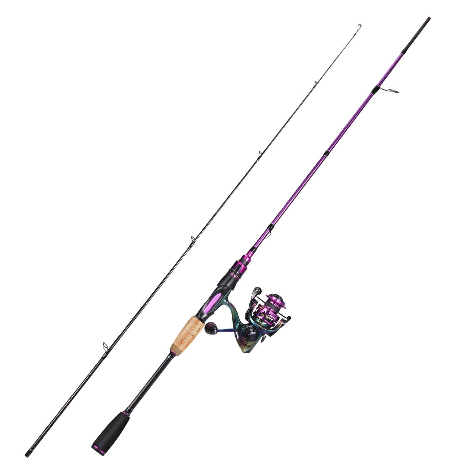 Sougayilang Fishing Rod Reel Combos, Medium Heavy 6'/7' Spinning & Casting Rod with Stainless Steel Guides - Two Pieces