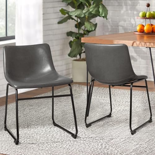 Image of Waleaf Dining Chairs Set of 4, 18 inch Faux Leather Counter Height Bar Stools