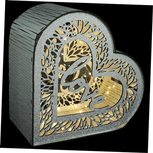 ULDIGI Heart-shaped Wooden Card Box for Weddings and Events Capacity Card Storage Design for Rustic and Country Weddings