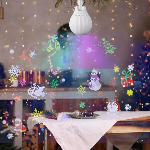 Projetor de neve giratório, luzes de projetor de floco de neve de Natal - Plafon LED para paisagem 4