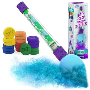 Tub Works® Bath Color Brush™ Kids Bath Bomb Set | Nontoxic & Fragrance-Free | Use Brush to Paint Water with Vibrant, Fizzing Colors | Fun BathBombs for Kids Bath | Creative Bathtub Toys for Toddlers