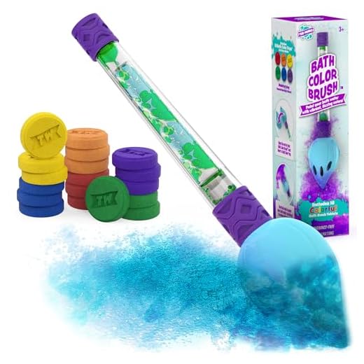 Tub Works® Bath Color Brush™ Kids Bath Bomb Set | Nontoxic & Fragrance-Free | Use Brush to Paint Water with Vibrant, Fizzing Colors | Fun BathBombs for Kids Bath | Creative Bathtub Toys for Toddlers