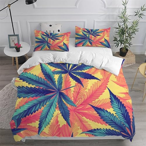 Housse de couette 200x200 parure de lit animaux microfibre avec taies d'oreiller