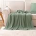 BATTILO Sage Green Throw Blanket, Fuzzy Soft Green Throw Blankets, Warm Lightweight Knit Blanket for Bed, Sofa, Spring Home Decor, 50