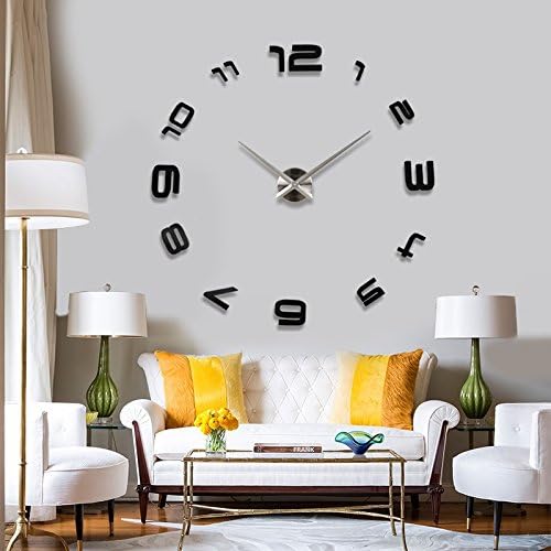 3D EXTRA LARGE LUXURY MIRROR WALL STICKER CLOCK LAYOUT SIZE 1300MM X