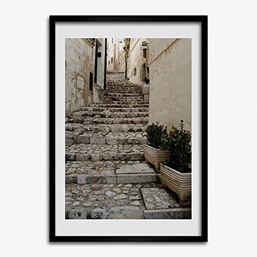 Cadre MDF 50x70 cm Tulup avec affiche Une rue charmante pour déco murale
