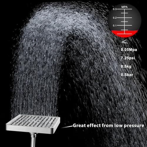 Voolan High Pressure Rain Shower Head - Luxury Modern Look - The Adjustable Replacement For Your Bathroom Showerhead - 6