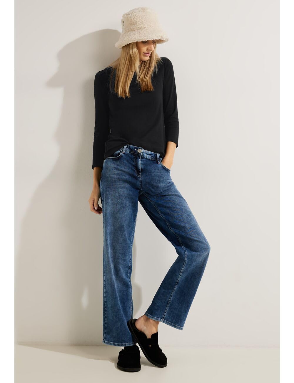 Cecil 317389 Basic Boatneck, T-Shirt Donna