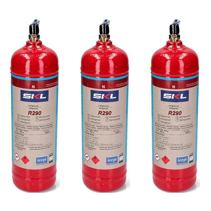 Bouteilles gaz réfrigérant R290 propane 370gr à haute capacité thermique Reporshop