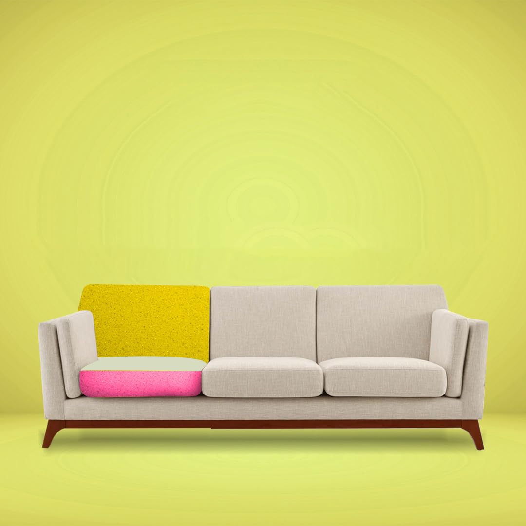 SIEKOSSIEKOS 32D Marvel PU Foam for Sofa – High-Density Upholstery Cushioning Foam for Couch, Bed, and Chairs | Seating Cushion Replacement Foam | 22 x 21 x 4 Inches (Pack of 1, Yellow)