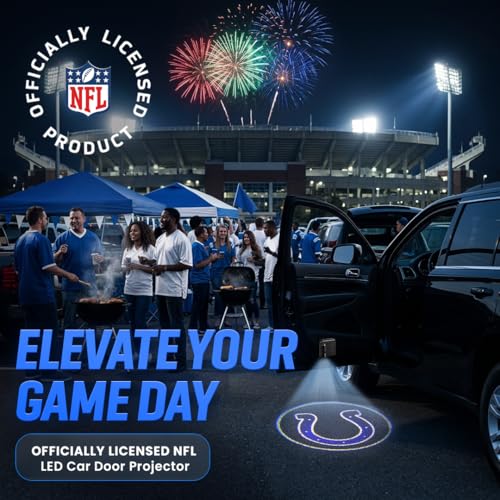 Image of LED Car Door Light - Officially Licensed NFL Wireless Projector - Show Your Team Pride - Battery Powered, Easy Install