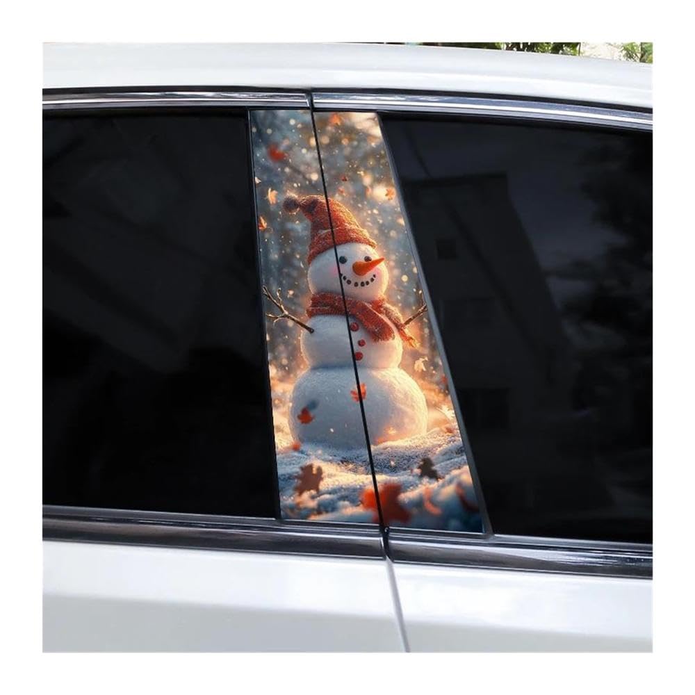 Body Parts 2pcs Car Center Pillar Sticker Wonderful Winter Auto B-Pillar Waterproof Protective Film(F)