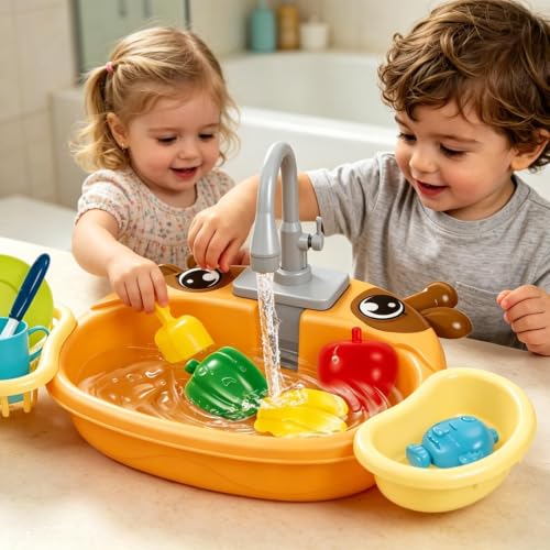 Lavabo de juegos para niños con agua corriente juguete exterior infantil para niña y niño 2