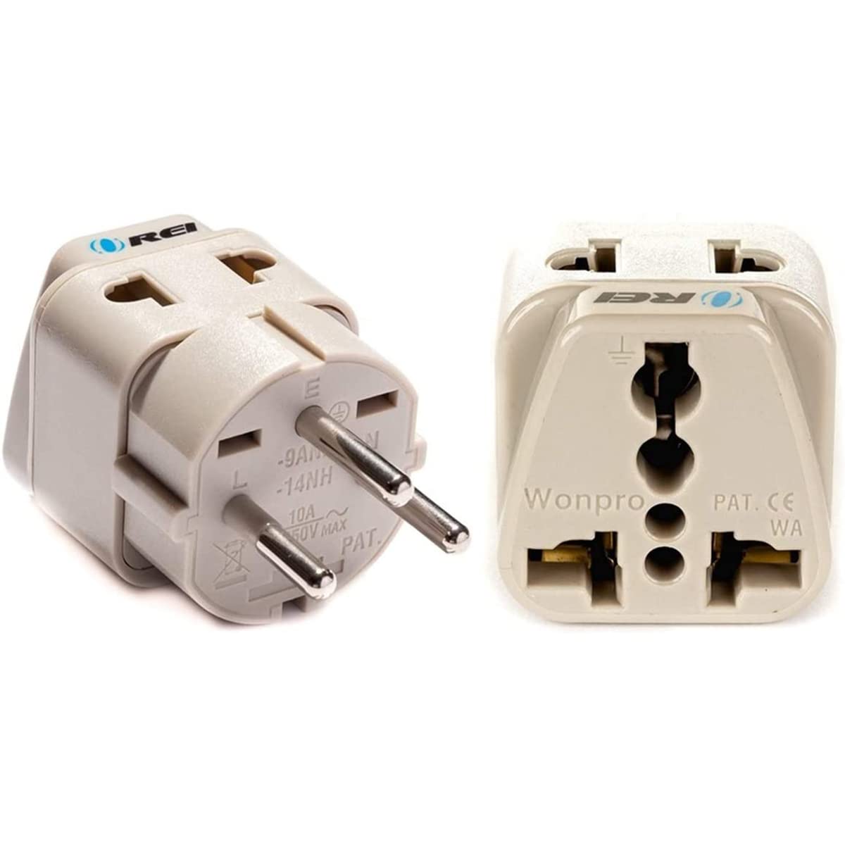 OREI India to Israel, Gaza, Palestine & More (Type H) Travel Adapter Plug - 2 in 1 - CE Certified - RoHS Compliant - 2 Pack - White Color (DB-14-2PK)