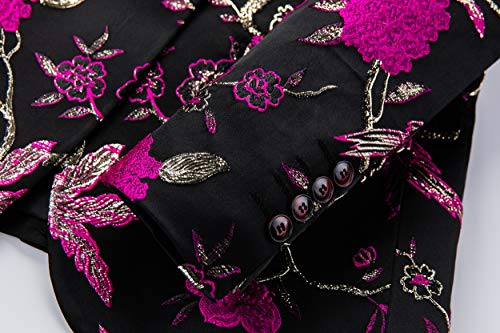 MOGU Mens Metallic Jacquard Blazer Slim Fit Elegant Tuxedo Suit Jacket for Daily Prom Party4