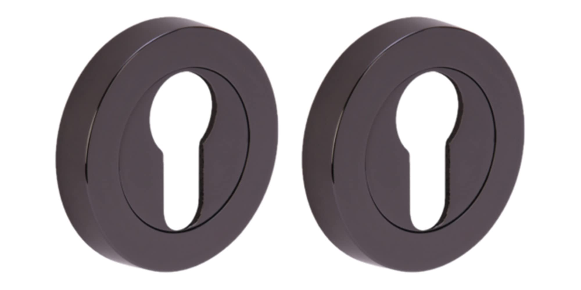 HANDLEZONE® 2 Pack Euro Cylinder Door Lock Key Escutcheon Covers - Black Nickel