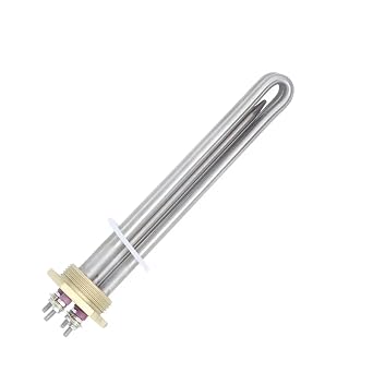 48V 1500W DC Water Heater DN32 Copper Flange Immersion 1 1/4" BSP Stainless Steel Heating Resistance with Probe TubeHeater