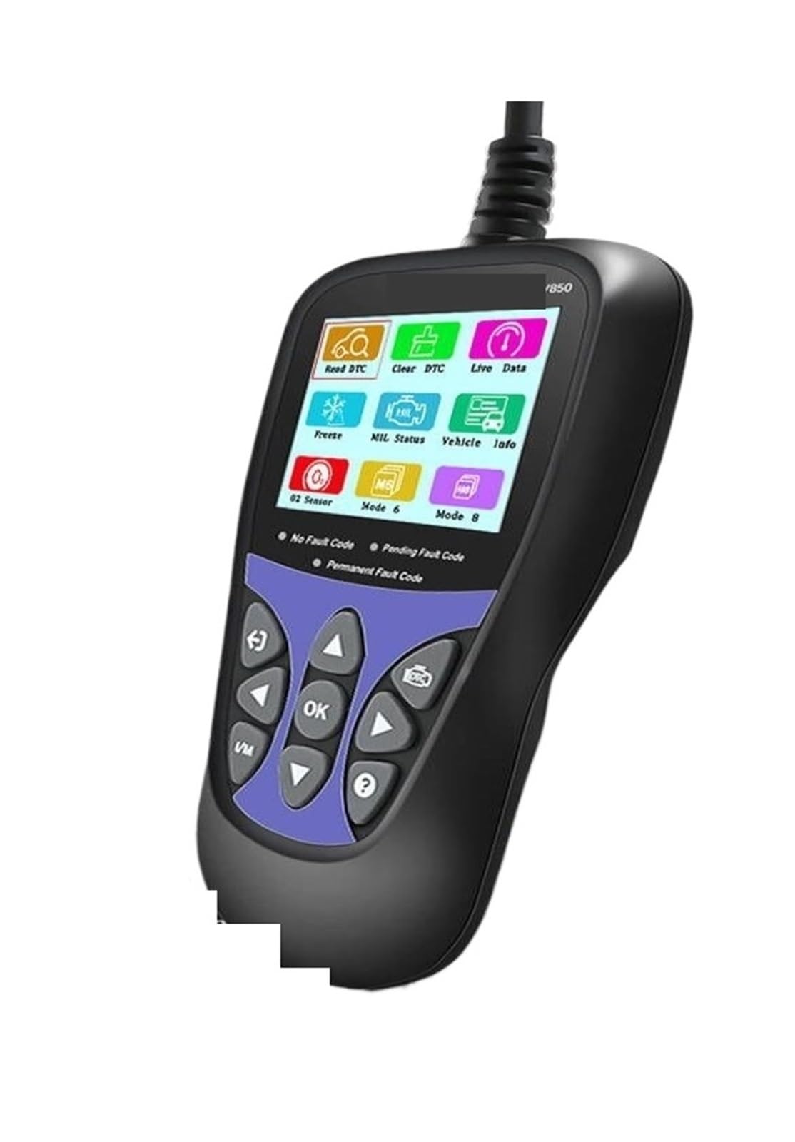 V850 Car Diagnostic Scanner OBD2 Engine Check Automotive Code Reader Battery Multi-languages