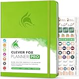 Clever Fox Planner PRO – Weekly & Monthly Life Planner to Increase Productivity, Time Management and Hit Your Goals, 8.5x11″ (Lime Green)