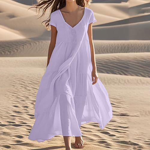 Vestido largo de algodón y lino premium con caída fluida de muselina 2