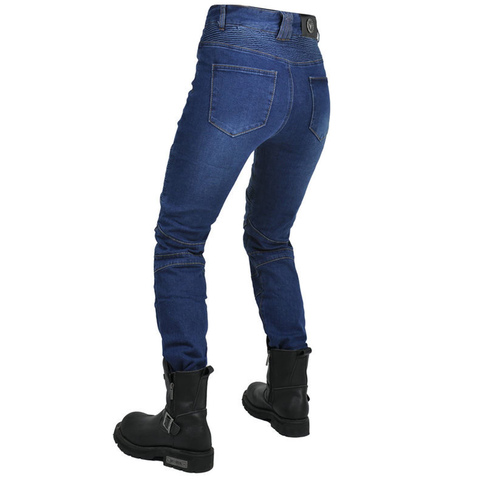 Jeans da Moto da Donna Pantaloni da Motociclista in Denim Impermeabili Protezione Impermeabile Pantaloni da Moto da Ciclismo Jeans da Motociclista Elasticizzati con 4 Protezioni