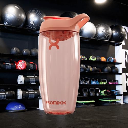 Image of Promixx Pursuit Protein Shaker Bottle (24 oz) - Silent No-Ball Mixer, Leak-Proof Lid, BPA /BPS & Phthalate-Free ECOZEN - Easy-Clean Shaker Cup for Protein Shakes, Pre & Post-Workout Smoothies