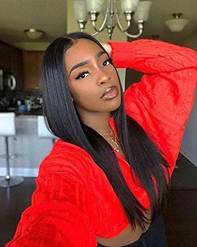 20 INCH Straight Lace Front Wigs Human Hair Pre Plucked 13x1x4 Lace Frontal Wigs Human Hair 150% Density Frontal Wigs for Women - Image 2