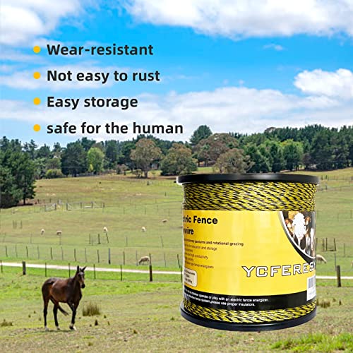 YCFERESY Upgraded Electric Fence Polywire 3366 Feet 1026 Meters, 6 Stainless Steel Strands for