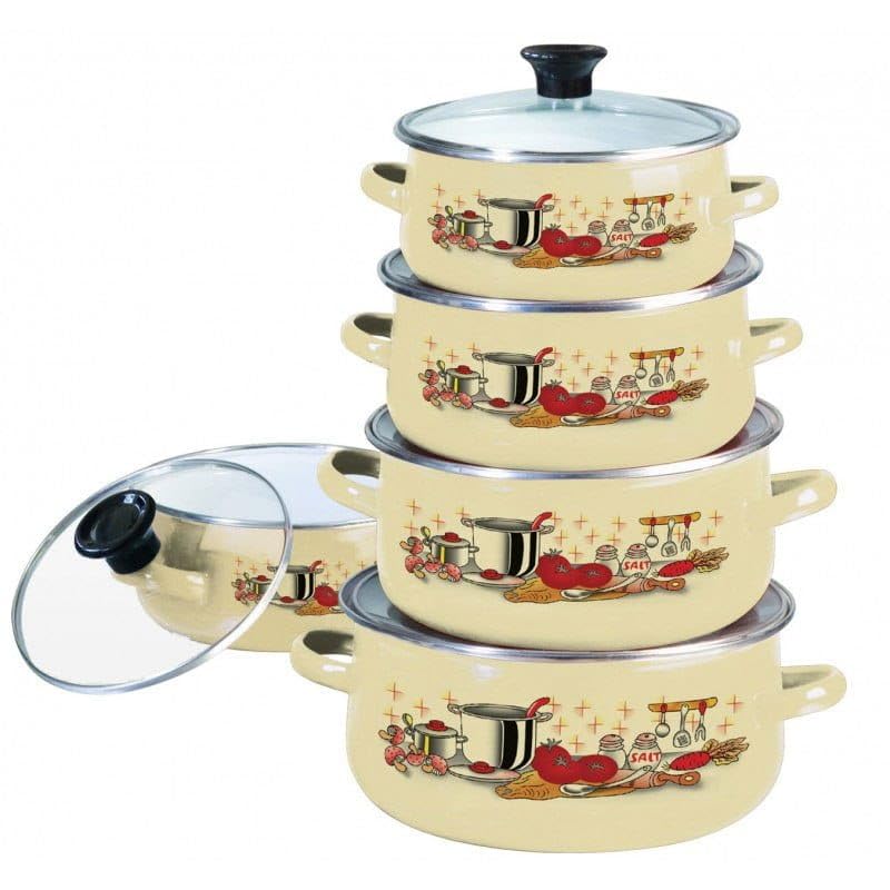 KLAUSBERG KB-7170-BG Lot de 10 casseroles émaillées en émail