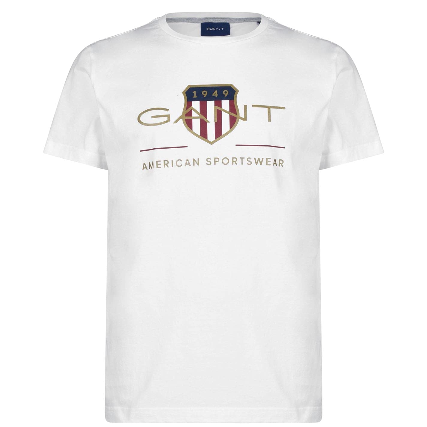 GANT Reg Shield Shortsleeve T-Shirt, White, Size 4Xl, Men