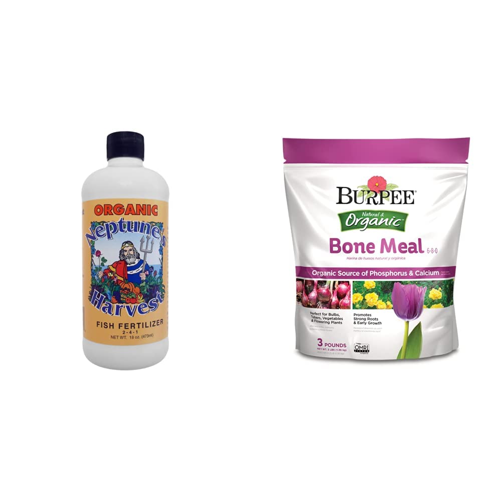 Neptune's Harvest Fish Fertilizer + Burpee Bone Meal Fertilizer Bundle