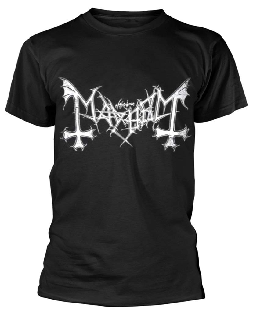 Mayhem Men's Black ?Distressed Logo? T-Shirt (Medium)