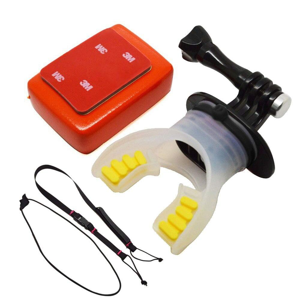 Action Pro Mouth Mount Set, Bite Mount Compatible with GoPro Cameras for Surfing Diving Skating