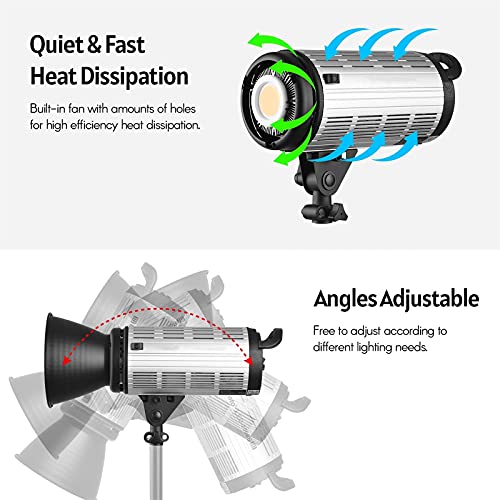 KIKIRon LED-Videoleuchte 200w LED-Fotografie-Fülllampe 0-100% Dimmbar Mit Integrierter 2.4G-FSK-System-Fernbedienung… – Bild 6