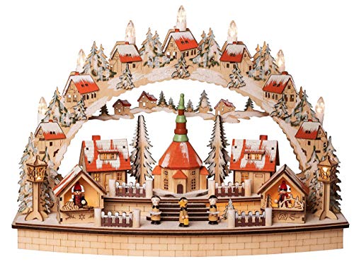 Wichtelstube-Kollektion LED Schwibbogen Seiffener Kirche, Schwippbogen...