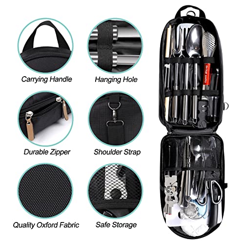 35 Pcs Camping Kitchen Utensil Set Outdoor Kitchen Gear, Outdoor Cooking and Grilling Utensil Travel Set Perfect for Camping Accessories Cooking, RV Camp. Camping, BBQs, Parties and More - Image 2