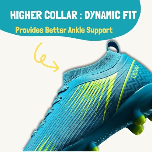 Boys Girls Soccer Cleats - Kids Dynamic Collar Football Shoes - Firm Ground Outdoor(Toddler/Little Kid/Big Kid)3