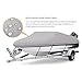 Seamander Waterproof Boat Cover, Solution-Dyed Yarn Marine Grade Cover Fits 17' to 19' ft Bass, V-Hull, Tri-Hull, Fish & Ski, Runabout Bowrider Boats - Heavy Duty Canvas Gray