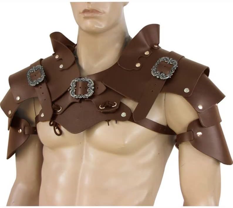Medieval Leather Shoulder Armor, Viking Cosplay Samurai Armour, Ren Faire LARP Knight, Renaissance Gothic Viking Costume