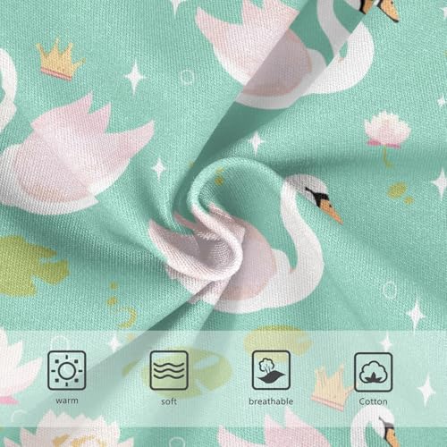 Wusikd Green Swans Crowns Girls' Underwear Cotton Pink Girls Briefs Soft Toddler Underwear 2T3
