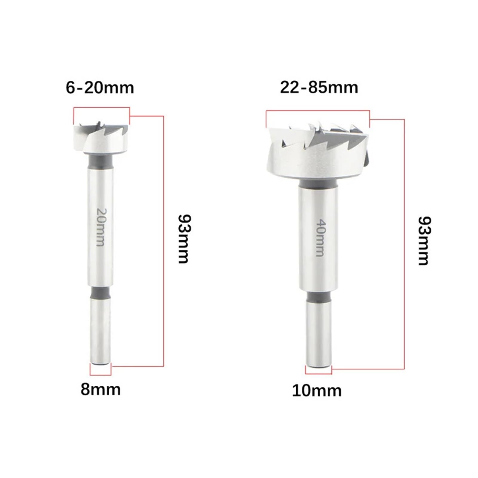 Punte da trapano for alesatura con cerniera autocentrante Utensili for perforazione del legno 6 mm a 85